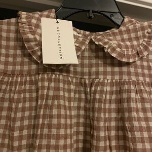 Tan and brown dress size 12T with round neck